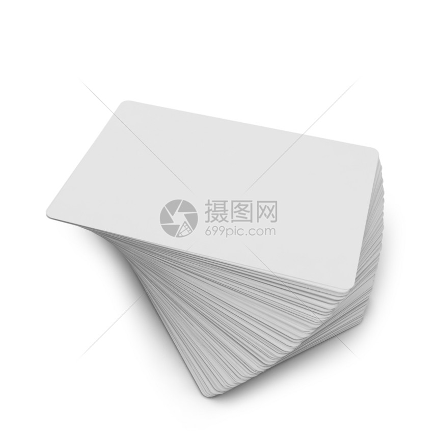 以白色背景孤立的商务卡3d插图专业的商干净图片