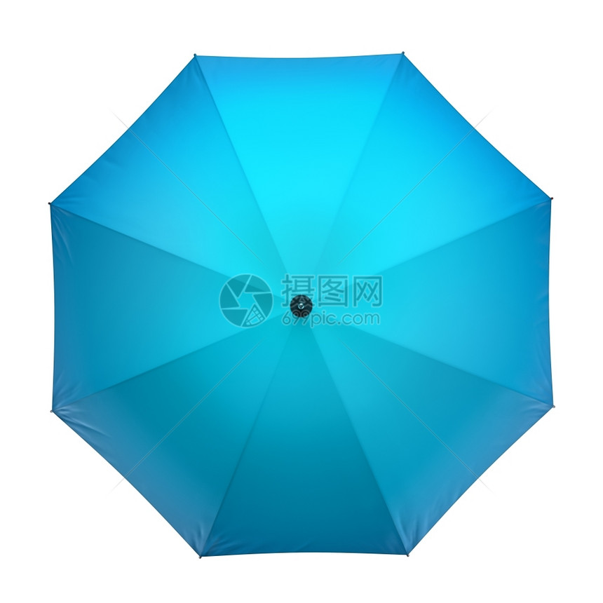 孤立在白色背景上的蓝雨伞3D插图降低夏天新的图片