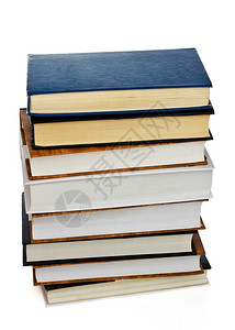 白色上孤立的高堆书教科文档精装图片
