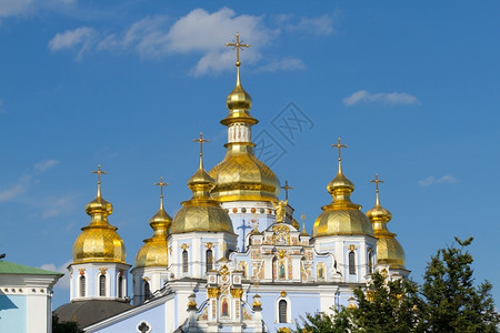 欧洲乌克兰基辅大教堂迈克尔圣的金牌球赛事老宗教图片
