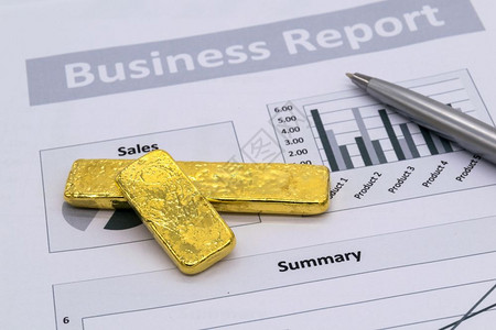 黄金对商业报告财务会计选择重点的金牛皮数据投资图表图片