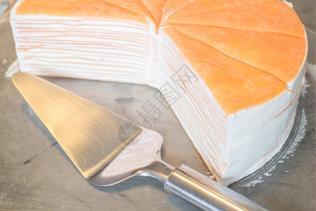 橙色奶油饼干蛋糕股票照片饼子可口图片