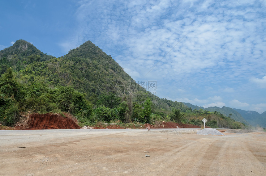 岩石泰国正在修建的公路泰国沥青高速公路图片