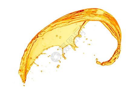 海浪白色背景的橙汁喷洒柠檬食物图片