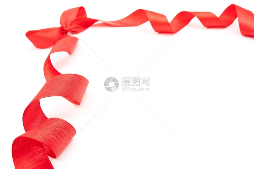 礼物流光红丝带和弓庆祝图片
