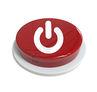 抽象的3d显示红色按钮上面写有电标以白色背景隔离的一种图片