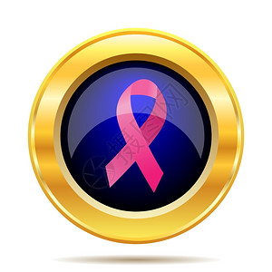 癌症图标白色背景上的乳腺癌丝带图标互联网按钮T插图癌症幸存者设计图片