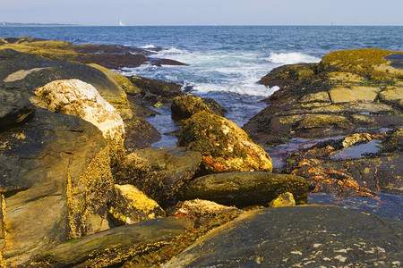 假期大西洋岩石海岸崎岖不绝的大西洋之景季节冲浪图片
