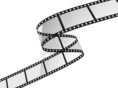白色背景上孤立的电影片3d插图黑色的框架边界背景图片