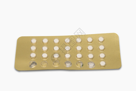 药剂师水疱白色背景中分离的避孕药具有剪切路径避孕药保健和物别图片