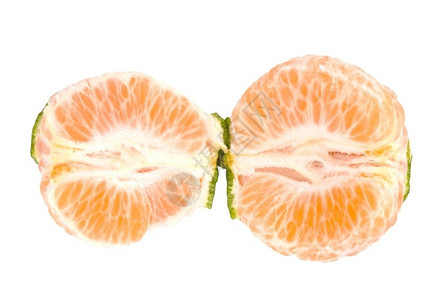 素食主义者营养白色背景上孤立的新鲜橘子切片食物图片