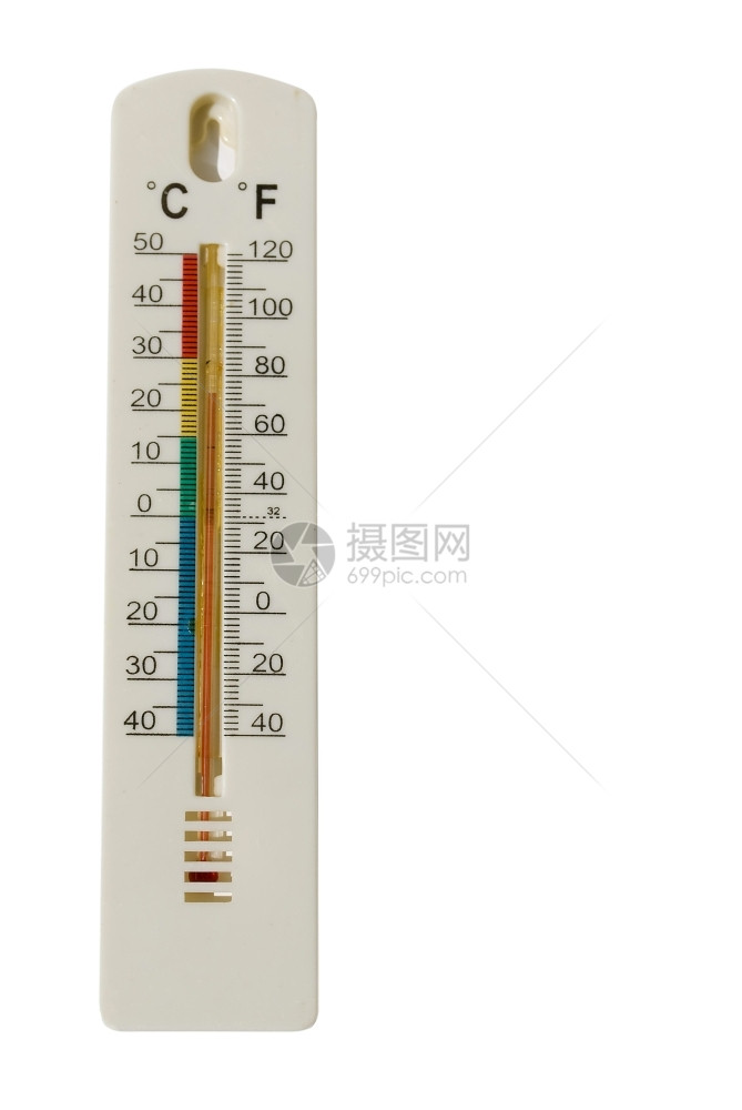 温暖的汞白色上孤立celcius和fahrenheit温度计比例表华氏图片