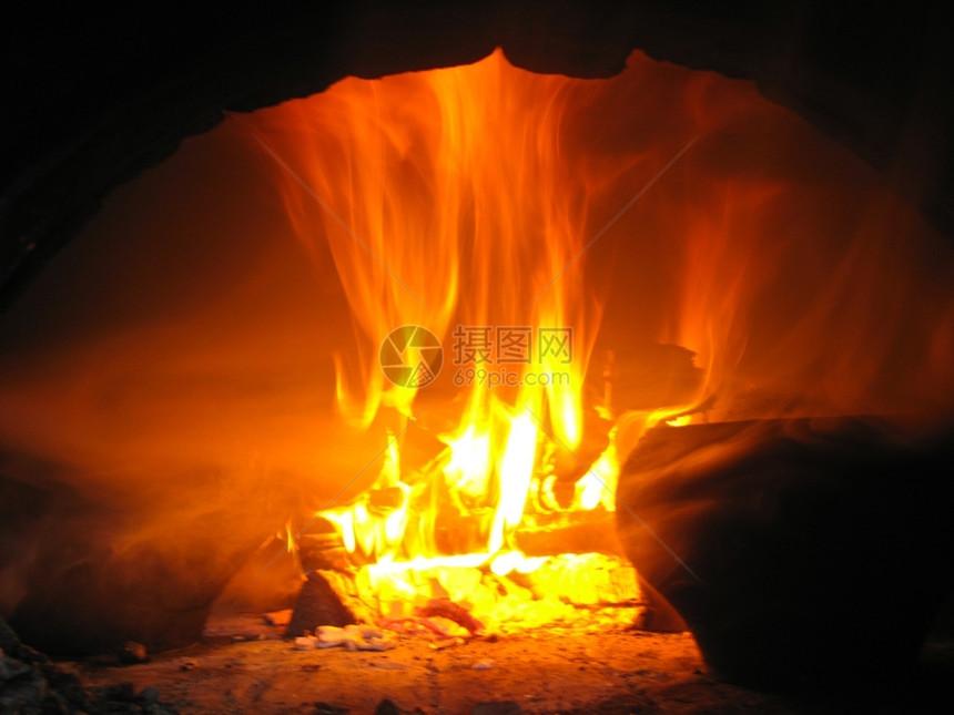 插图颜色抽象火柴在炉中燃烧图片