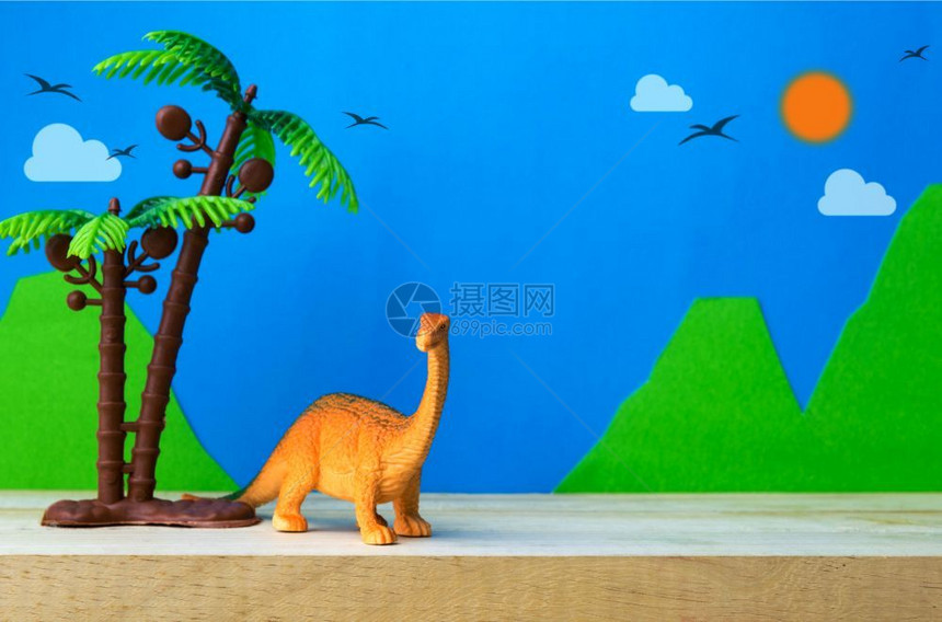 古生物学木头以野模型背景为根据的布拉奇龙恐玩具模型树图片