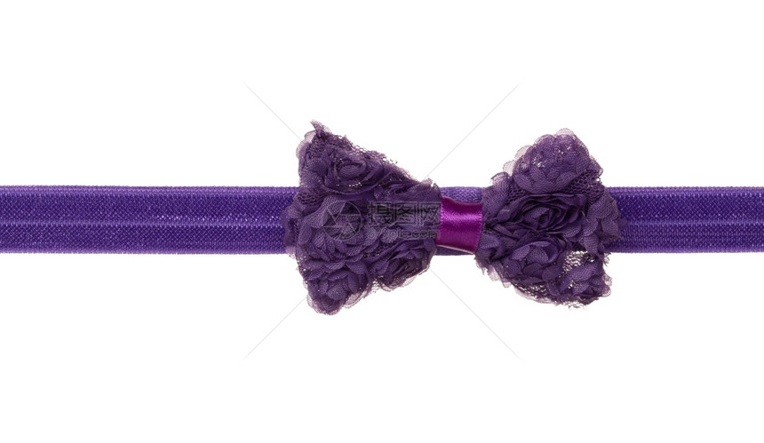 传统的天摄影白色背景的黑暗紫丝带弓图片