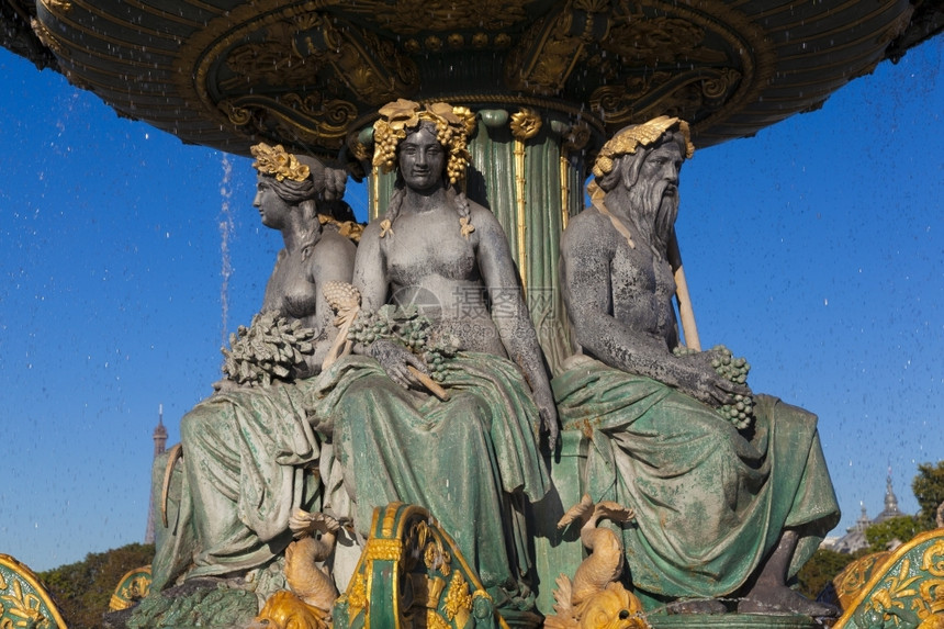历史城市FontainedesFleuves协和广场巴黎法兰西岛国图片