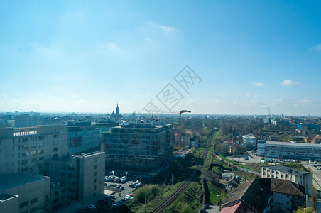 从城市空中视图上方查看Balcony视图空气阳台风景优美图片