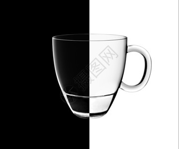 黑白对比面背景的光茶杯TeaGlass马克杯交谈赔率图片