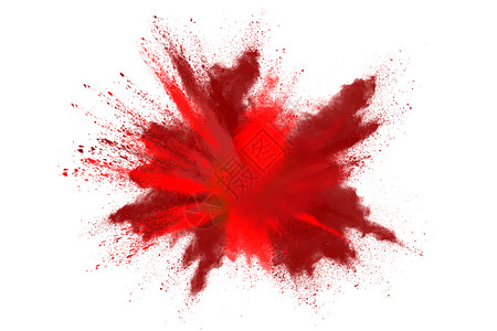 人们团体节日白背景的红色粉末爆炸彩云多的灰尘爆炸图片