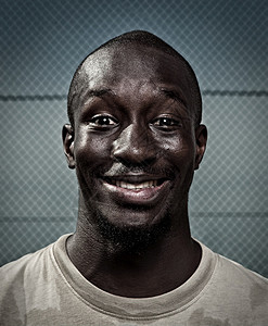 篮球积极的一位年轻非洲男子户外肖像美国黑人图片