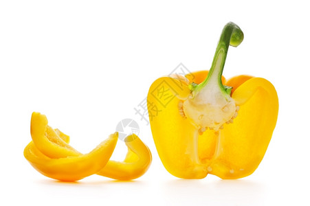 白色背景上孤立的新鲜黄辣椒成熟美食素主义者图片