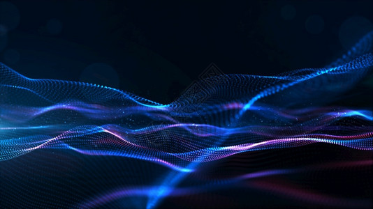 数字粒子波网络空间背景图颜色平视显示器形象的图片