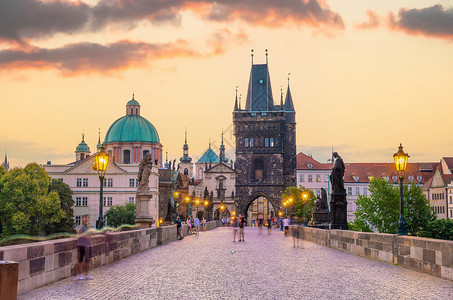 城市景观光布拉格市下捷克旧城风景世界旅行概念见光和世界旅行假期图片