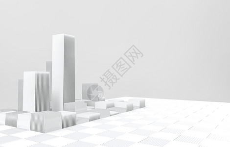 模仿者模拟创新3d形成现代未来时灰色建筑设背景的工程设计图片