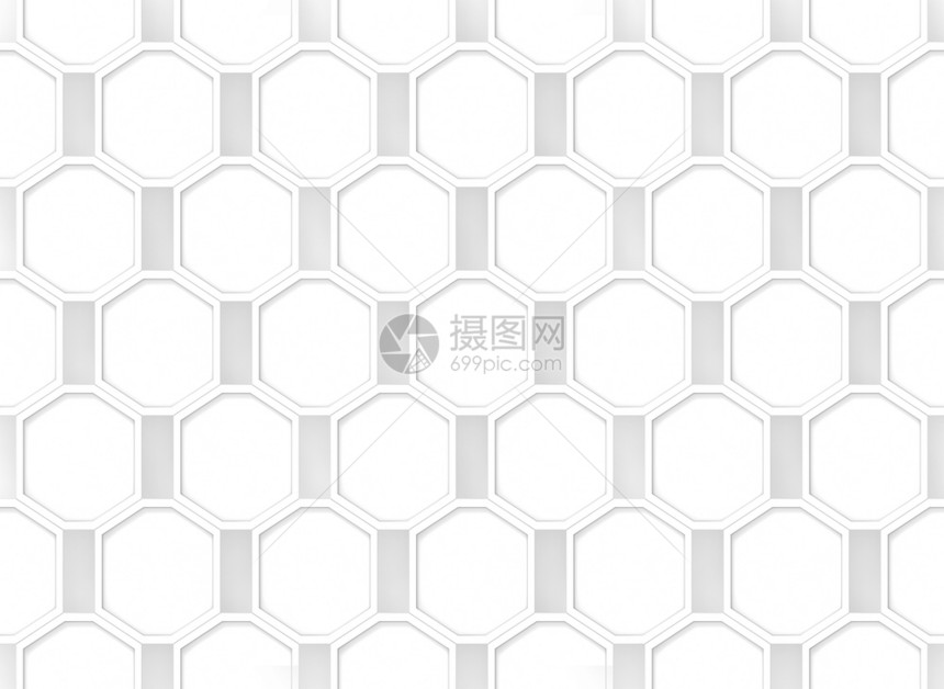 地面蜜蜂3d使无缝现代白色八边形状设计墙壁背景抽象的图片