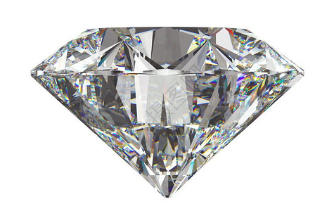反射细节圆形钻石的侧边视图白面上隔开首饰图片