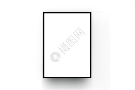 家白色海报房墙上的黑木框现代房间图片