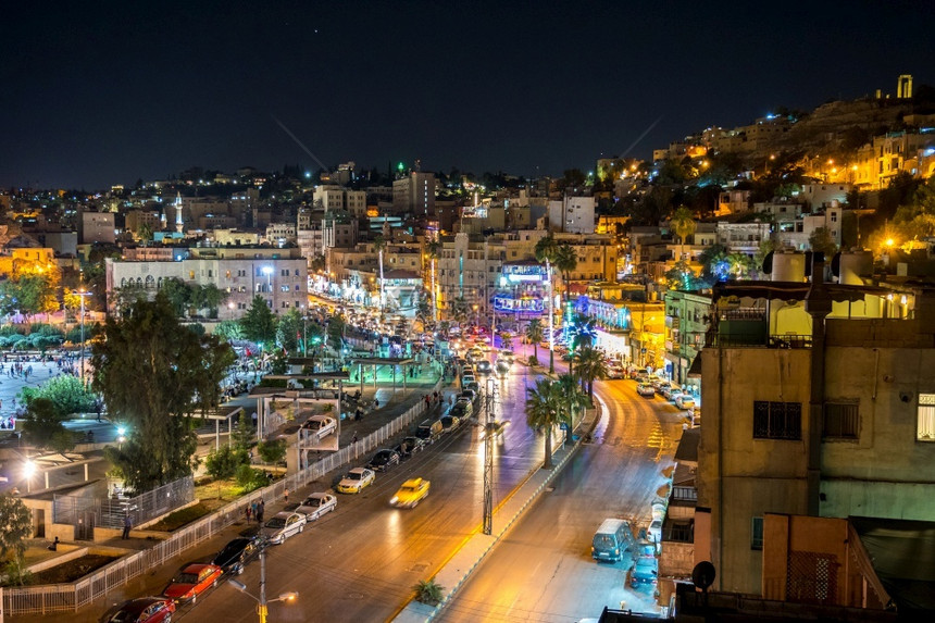 建筑学城市剧院约旦首都安曼市的空中观察约旦首都图片