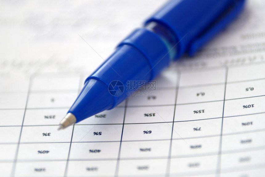 抽象的收入背景和纹理蓝球笔办公室文件业务摘要Pen和办公室文件BlueBallpoint笔和办公室文件银行业图片