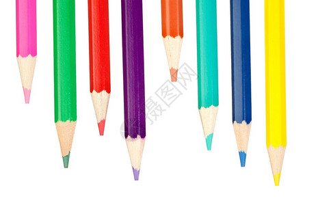 彩色铅笔排列图片