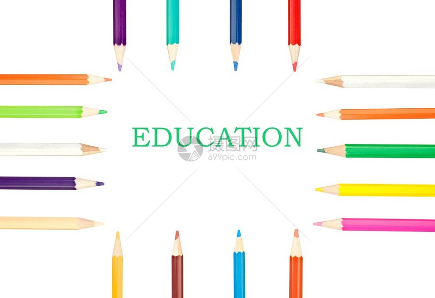 彩色铅笔教育背景图片