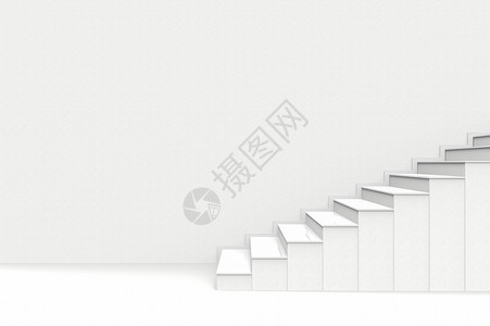 现代的地面室内3d提供现代白色水泥楼梯并复制空间墙背景图片