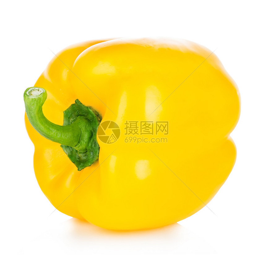 生的白色背景孤立黄胡椒提取有机的美味图片