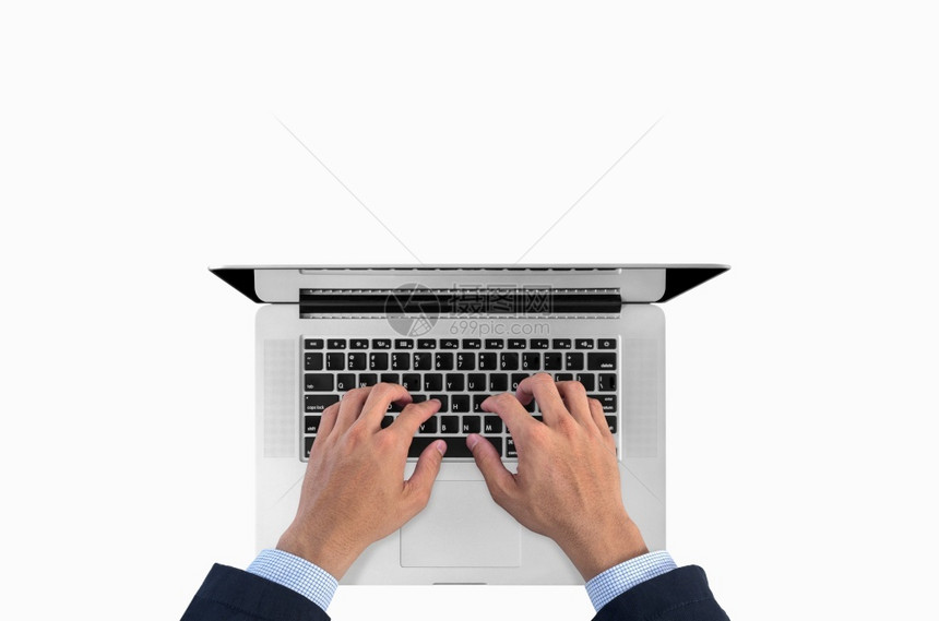 计算机膝上型顶级视图键入在白色与剪切路径隔离的电脑膝上型计算机顶级浏览键入手势屏幕网络图片