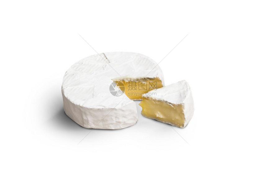 品尝圆圈钙白色背景的天然咖啡薄饼奶酪配有剪切路径图片