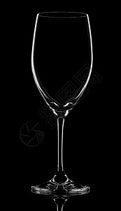 空白的黑色背景葡萄酒空玻璃杯餐具抽象的图片