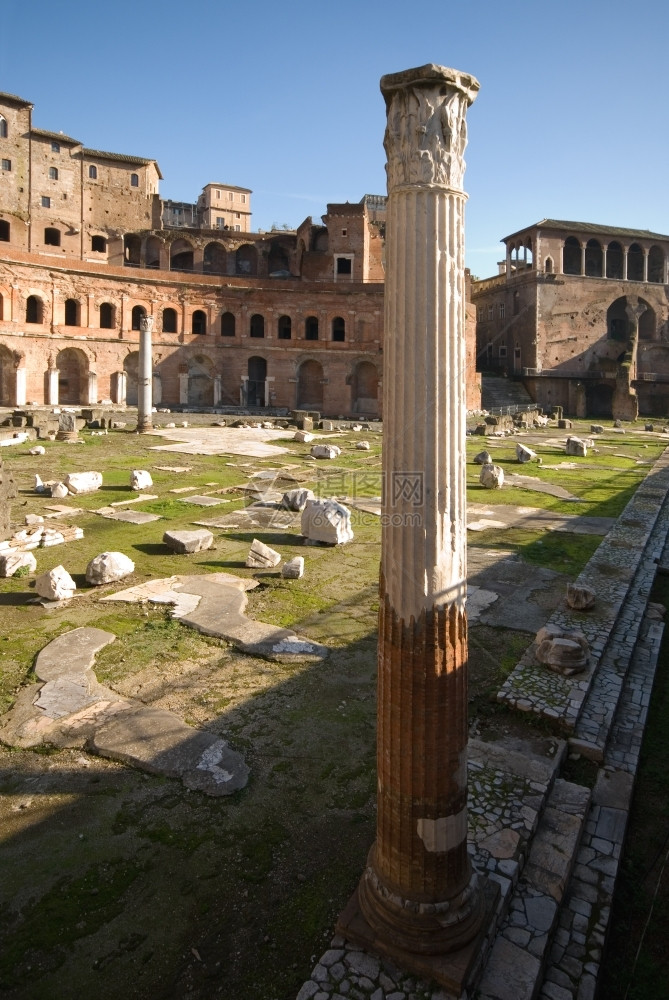 建成ForodiTraiano罗马意大利的废墟雕像文化图片