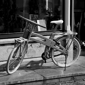旅游骑荷兰手工制造的木单车旅行图片