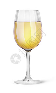 在白色背景上孤立的白葡萄酒杯雷司令鬼麝香葡萄图片