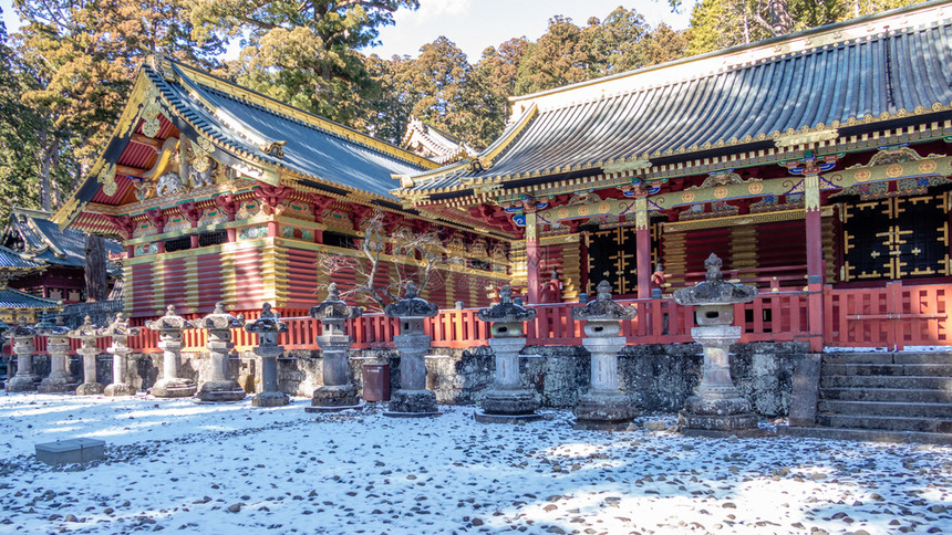 遗产肯尼世界在日本Nikko的Toshogu神社三圣商店图片