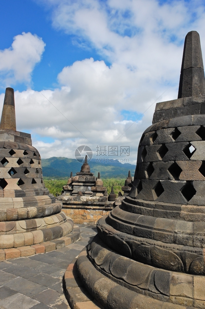灵建筑学日惹的Borobudur寺庙精神图片