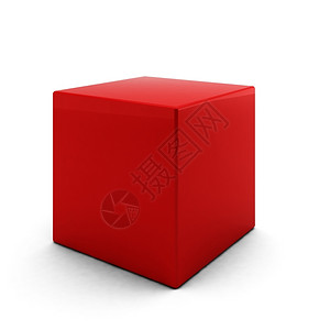 3d白色背景的红立方体抽象的解决案对比图片
