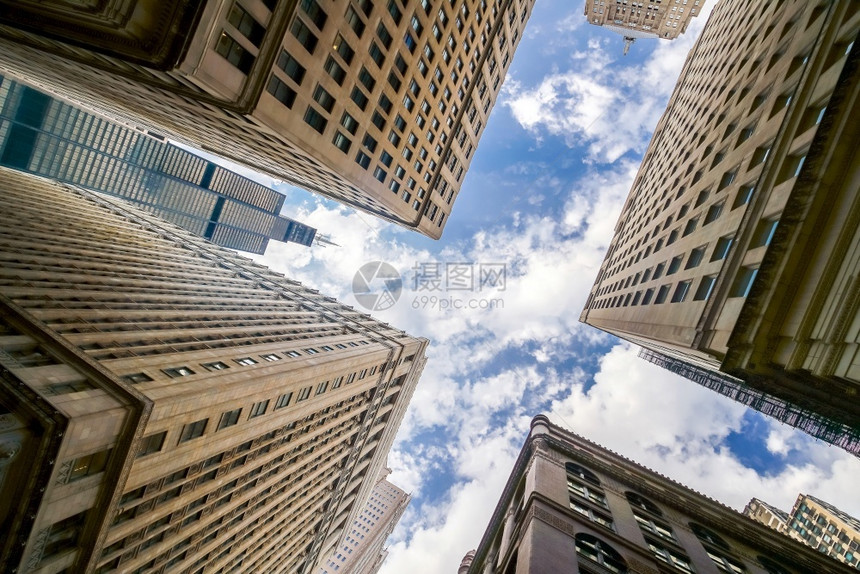 城市摩天大楼目的地寻找美国IL金融区Chicagorsquoposvintage大楼图片