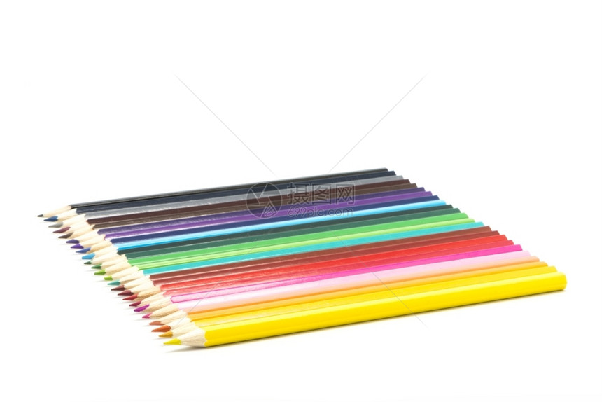 一排彩色铅笔图片
