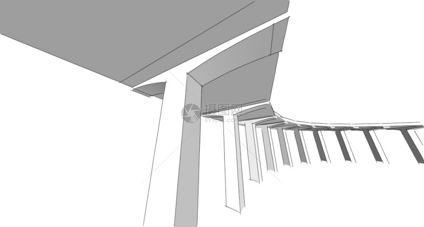 虚拟的金属丝插图摘要草建筑工程电线框架图片