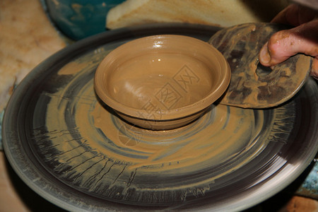 波特车轮陶器制作工艺一种茶壶古老的背景